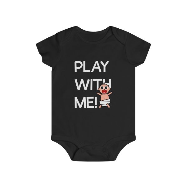 Play with me explorer (parental guidance required) infant onesie - front - black