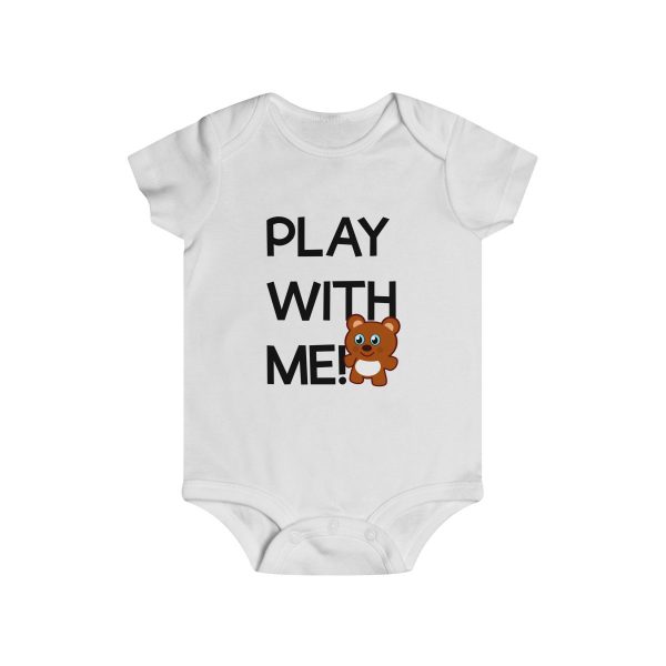 Play with me explorer (parental guidance required) infant onesie bear edition - front - white